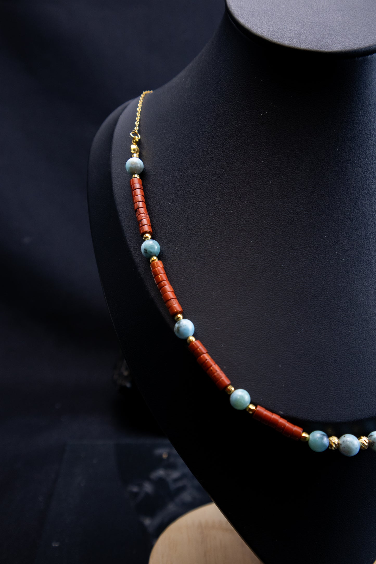 Collar jaspe y larimar