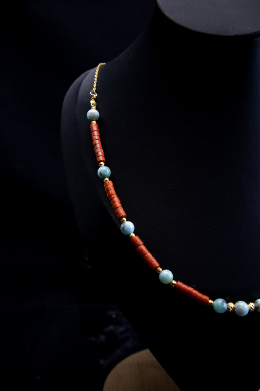 Collar jaspe y larimar