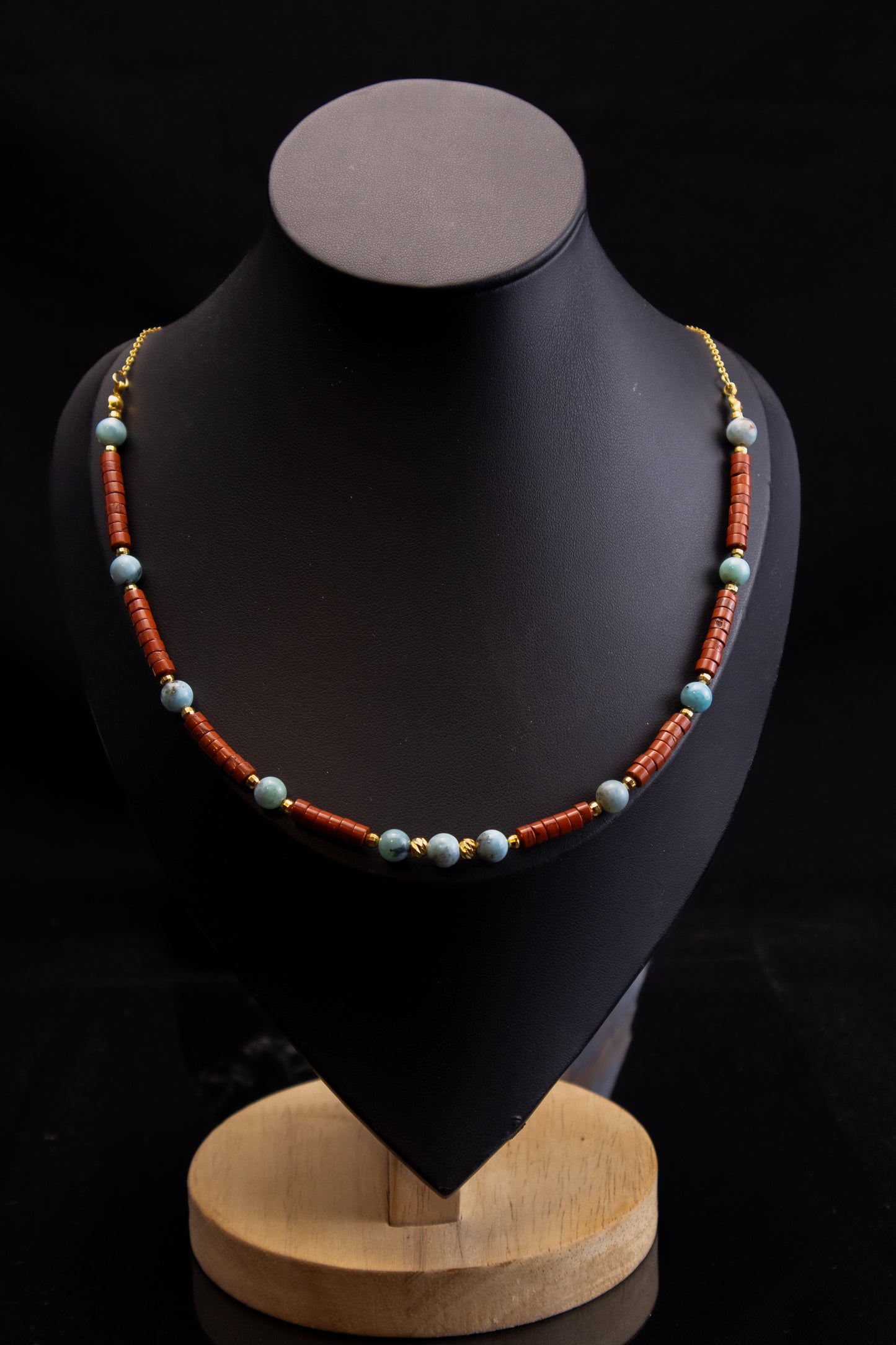 Collar jaspe y larimar